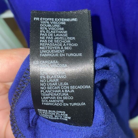 Reiss freya twisted classic turtleneck knot midi elegant saphire dress size 2 - Picture 9 of 10